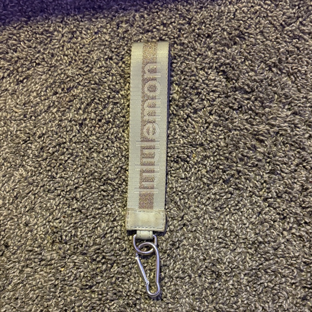 Lululemon Tan Keychain with Metal Clip